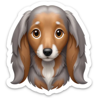 Long haired silver dapple dachshund  sticker