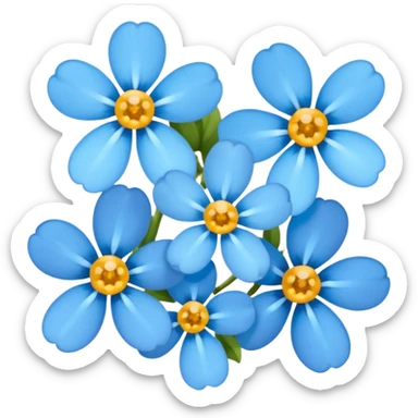 light blue Forget-me-nots sticker