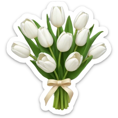 white tulip bouquet  sticker