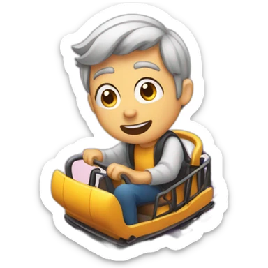 a person a looping roller coaster sticker