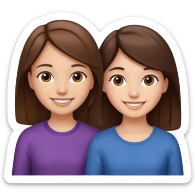 2 Besties g girls one dark brown hair one light brown hair sticker