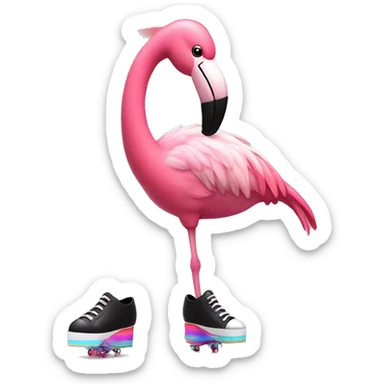 Flamingo with tap shoes with a rainbow tutu sticker