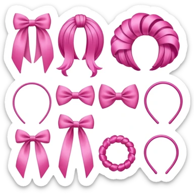 Pink Hair accessories sticker