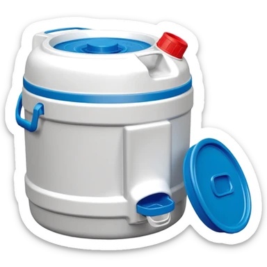 Igloo 5 Gallon Heavy-Duty Polyethylene Beverage Cooler Jug at Sports water station with small Conex plastic cups sticker