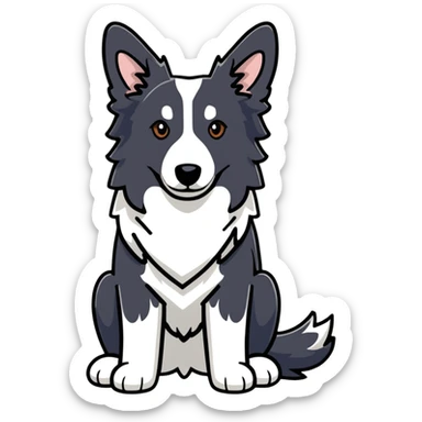 Merle border collie dog sitting sticker