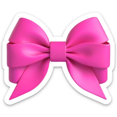 3D emoji style bow, hot pink, shiny and voluminous sticker