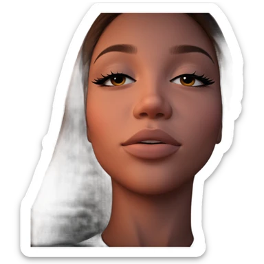 serene girl portrait with closed eyes sticker