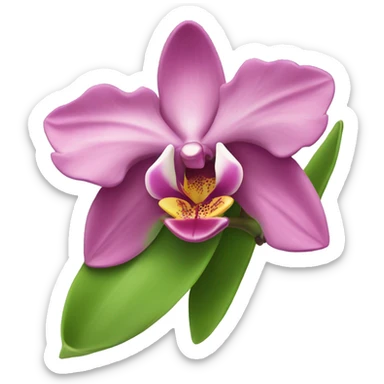 pink and green orchid sticker