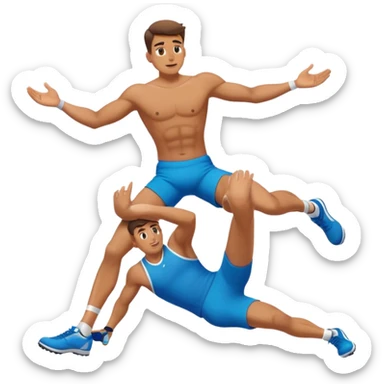man laying down bicycle-crunches exercise sticker