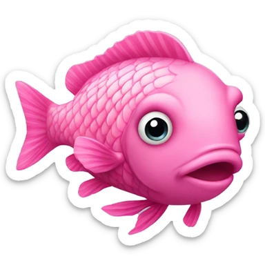 pink fish sticker