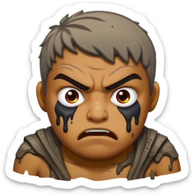 Ramesh covered in dirty chunky mud angry sticker