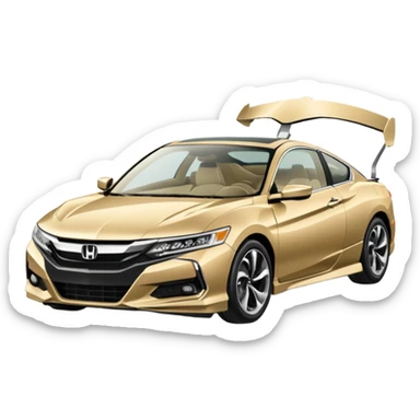 Honda Accord ex 94 color champagne accidente con un Honda nsx sticker