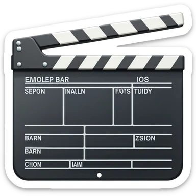 most basic film slate outline possible, stripped down to bare essentials, just a rectangle with clapper bar sticker