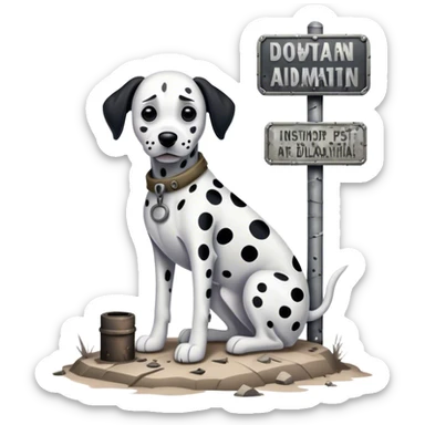 Dalmatian fallout sticker