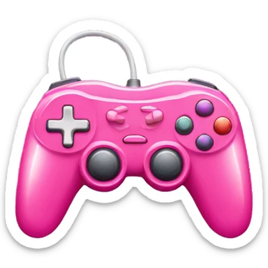 Hot pink colored gaming controller with light pink buttons  sticker