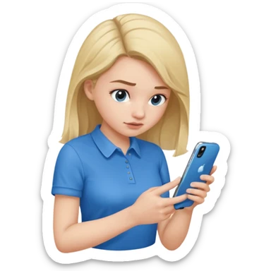 girl holding a phone posing bent over  sticker