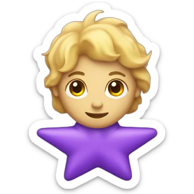 purple star twemoji solid color sticker