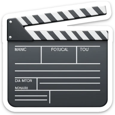 minimalist movie clapper, two rectangles with a diagonal line, no text or details sticker