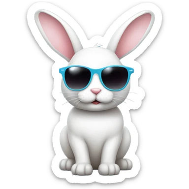 cute bunny wearing sunglasses sticker