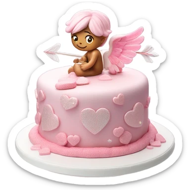 Realistic Photo of cupid cake sticker