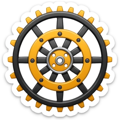 warning sign with gear sticker