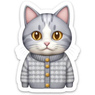 Cat wearing knitted sweater sticker