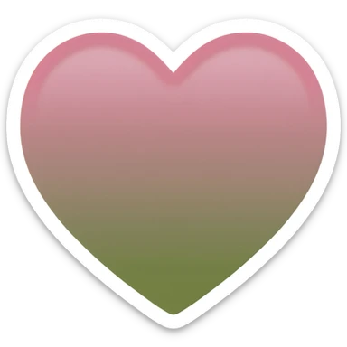 Heart Ombre blush pink and olive green sticker