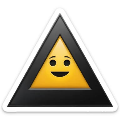 Minimalist, high-contrast emoji logo representing the Dark Triad personality traits. A clean black triangle as the main shape, inside three original symbolic icons:psychopaty, narcissim and machiavellianism .Smooth vector style,dark aesthetic, 4K. sticker
