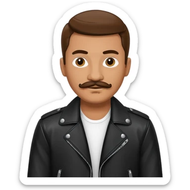 man with mustache with night club outfits sticker