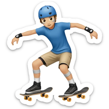 Knee pad street skateboarder sticker