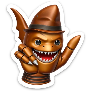 Freddy Krueger shark finger glove sticker