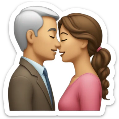A man and a woman kissing each other sticker