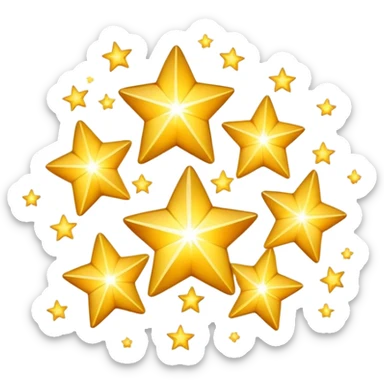 cluster of sparkling stars icon sticker