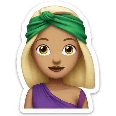  chicana with blonde hair and purple bandanna with green eyes sticker