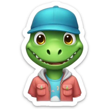 cute dinosaur wearing school outfit sticker