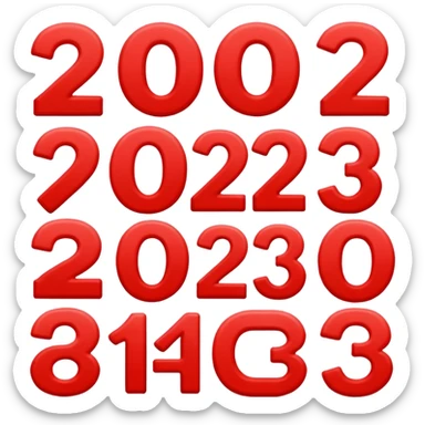 red numbers "2023" sticker
