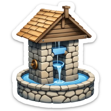 a water well - simple, traditional, no fancy superstructure sticker