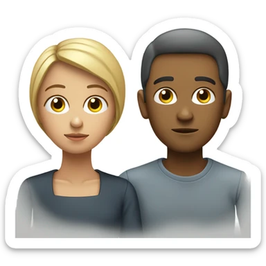 two person thinking about ai sticker