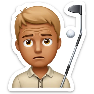 A man losing a golf match in the 18th hole sticker