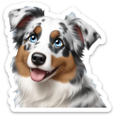 Blue eyed blue Merle Australian shepherd  sticker