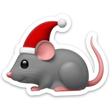 Ratón con sombrero de Navidad sticker
