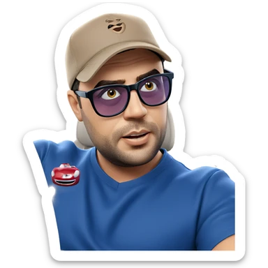 cool guy in car sticker