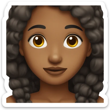 brown girl with brown eyes and black hair  sticker