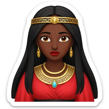 Isis, Mother of Gods from Gods and Goddesses with long black hair, red outfit sticker