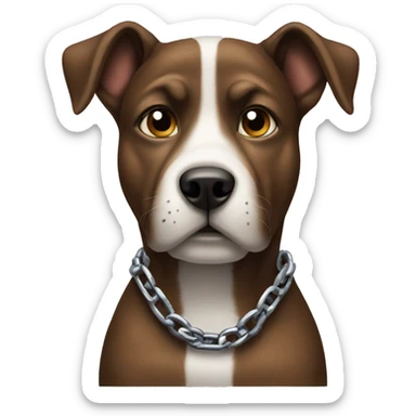 Dog with a chain  sticker