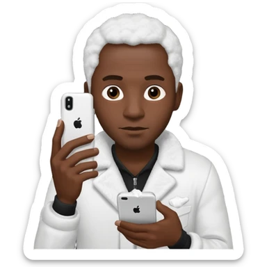 black man holding a phone with three lines of coke on it sideways  sticker