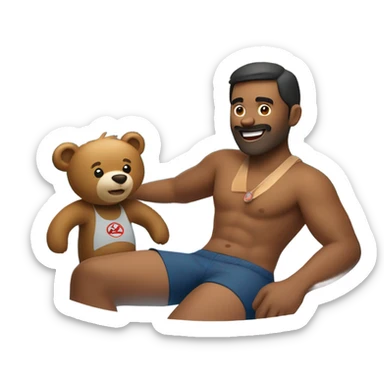 Animal control guy with a bear in a hot tub sticker