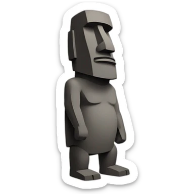 moai doing a jig sticker