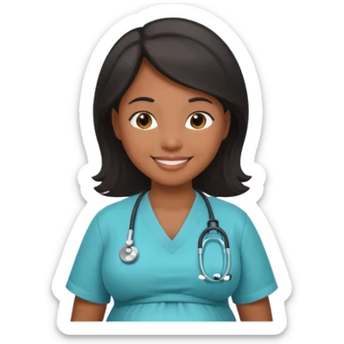 pregnant black nurse sticker