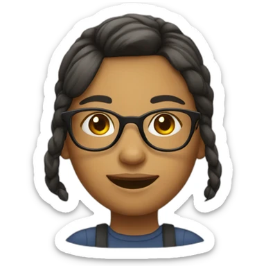 Girl with glasses smirking  sticker